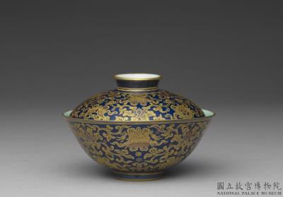 图片[2]-Lidded bowl with gold tracing on cobalt blue glaze, Qing dynasty, Qianlong reign (1736-1795)-China Archive